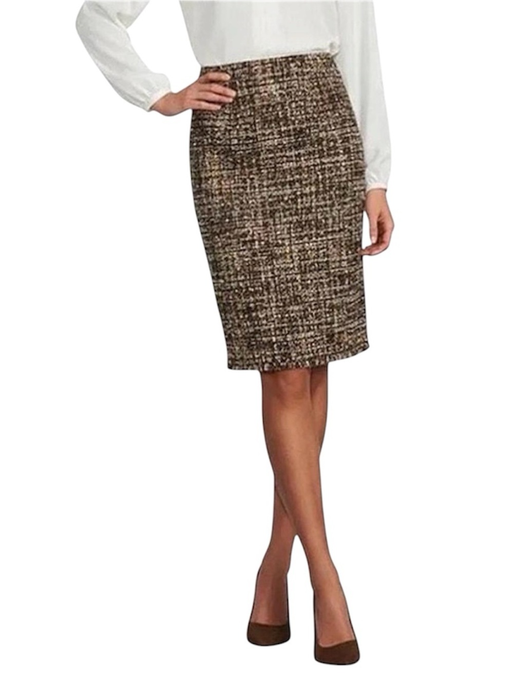 PRESTON & YORK Suzanne Tweed Skirt in Golden Ash